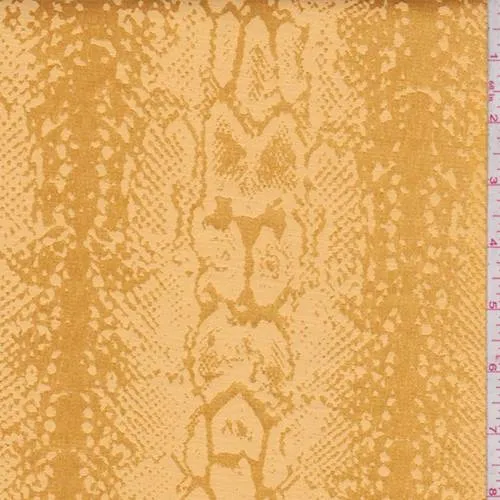 3 1/4 YD PC-Deep Gold Snakeskin Satin Jacquard Fabric