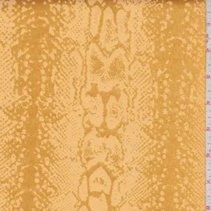 3 1/4 YD PC-Deep Gold Snakeskin Satin Jacquard Fabric