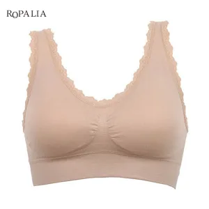 6 Colors Breathable Women Seamless Fitness Lace Bra Bra Tops Underwear S-3XL