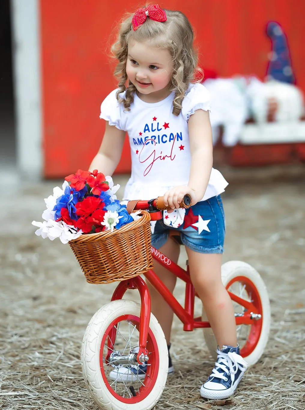 All American Girl Star Denim Short Set