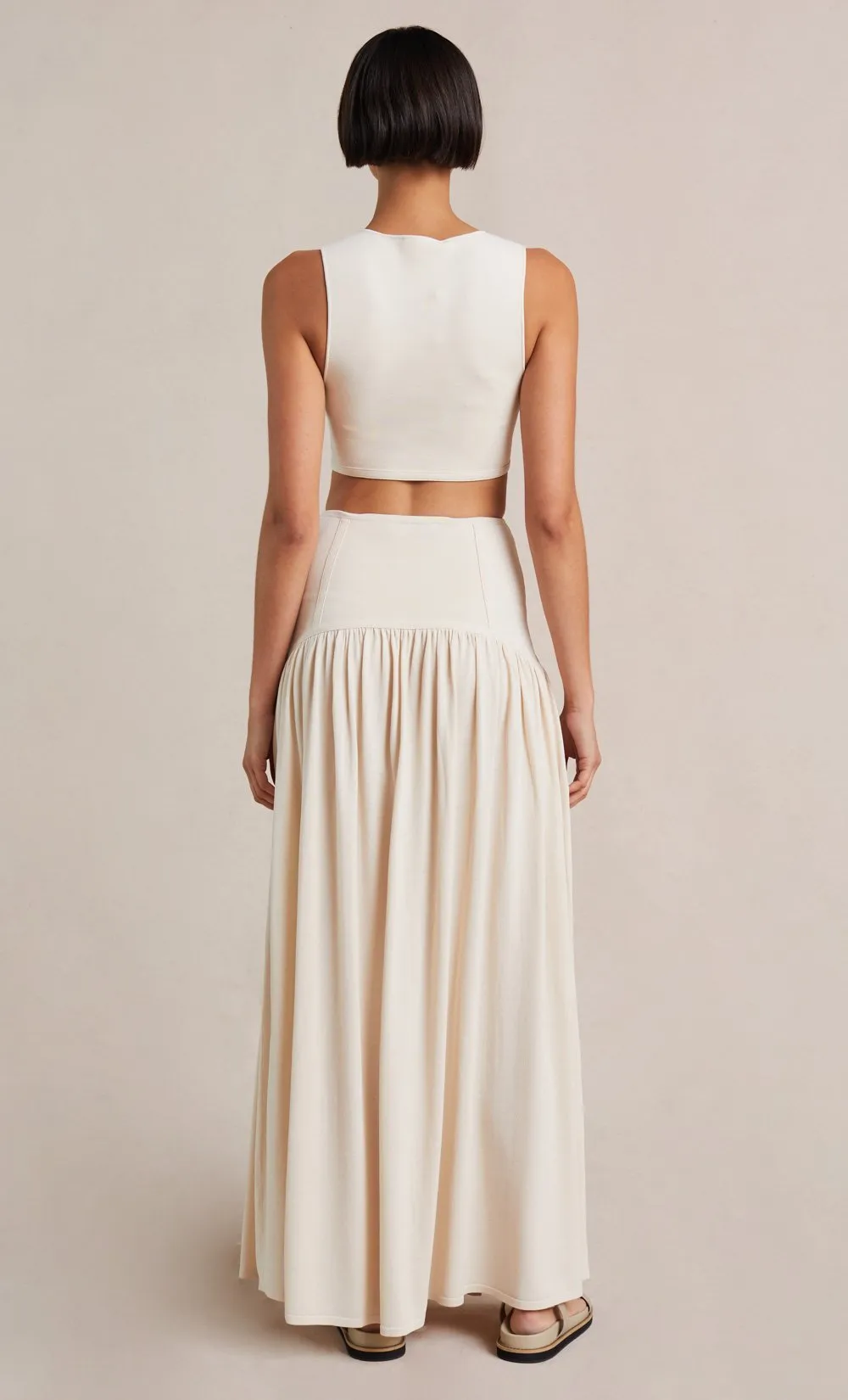 Amalia Knit Maxi Skirt- Cream