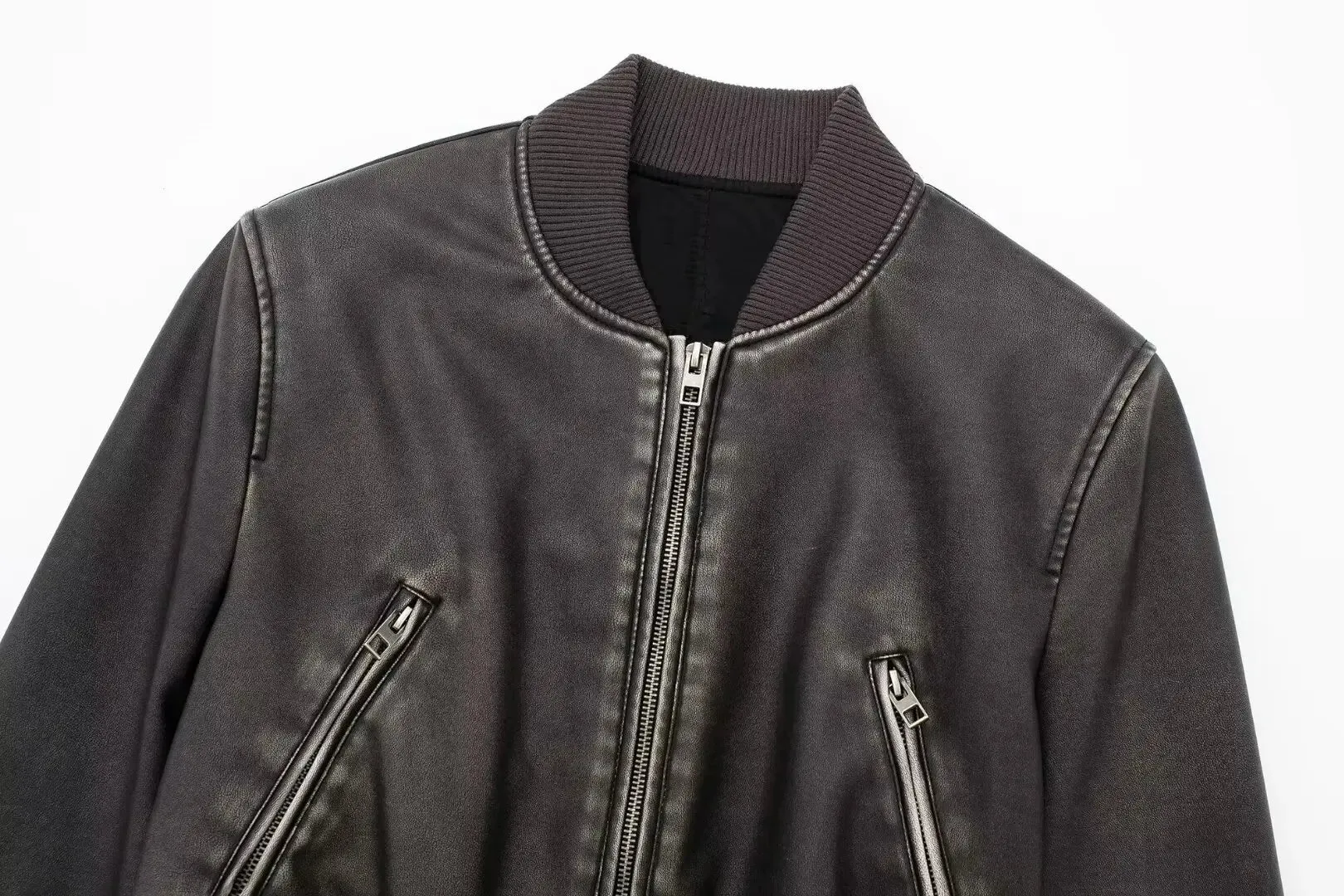 Aviator Leatherette Jacket Urban Suede Bomber