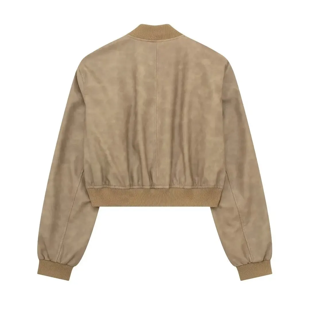 Aviator Leatherette Jacket Urban Suede Bomber