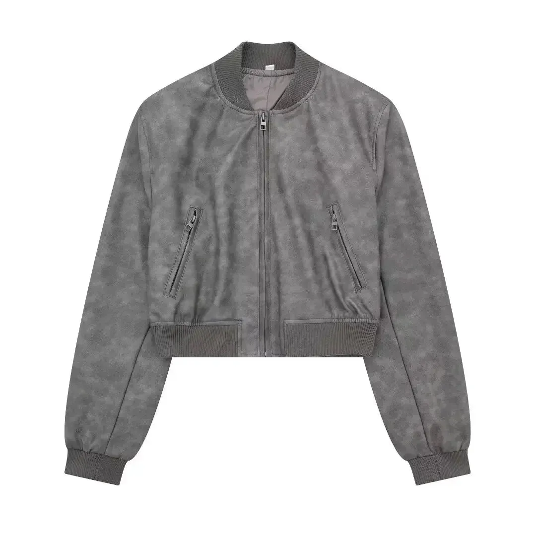 Aviator Leatherette Jacket Urban Suede Bomber