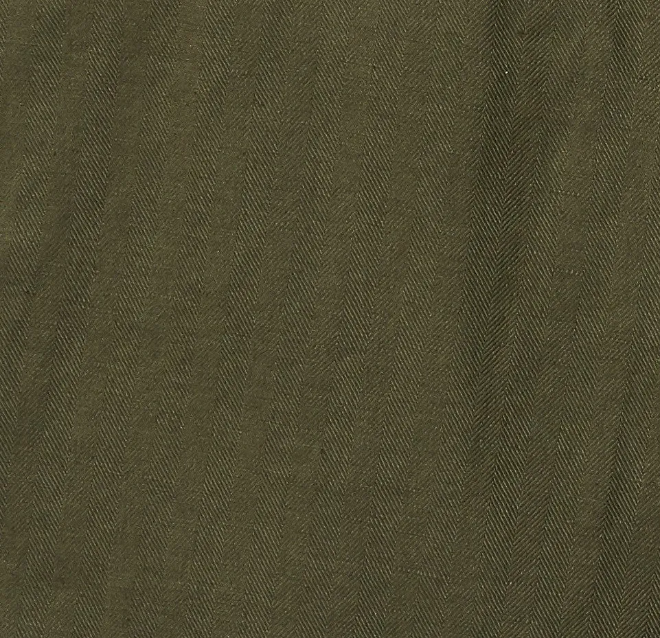 Baird McNutt Linen Chinos - Forest Green Herringbone