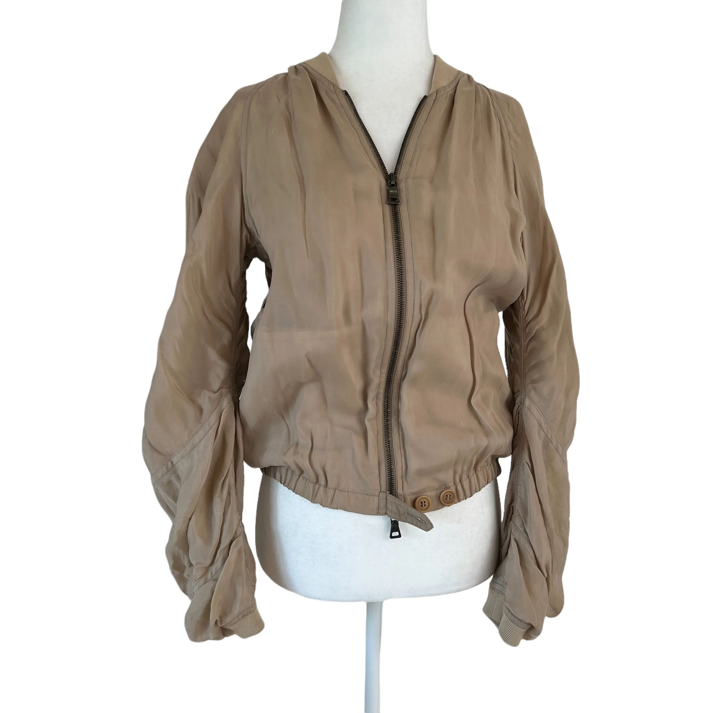 Beige Bomber Jacket - S