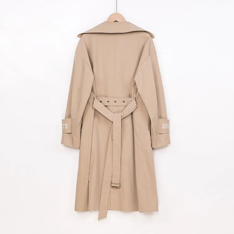 Beige Classic Belted Women's Trench Coats