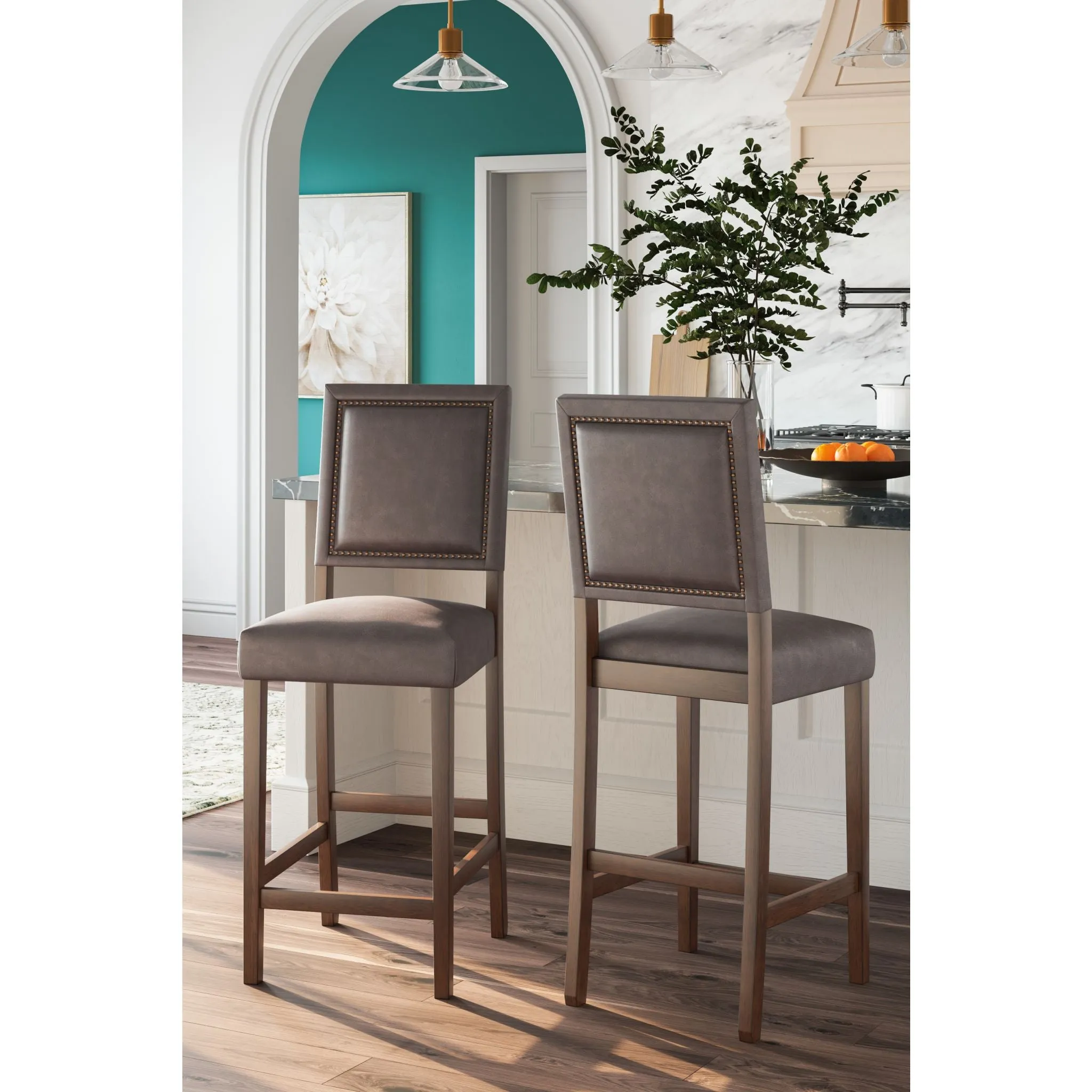 Benmara Bar Height Stool - Grayish Brown/Brown - (D466-130)