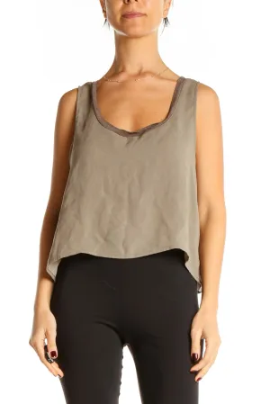 Brown Casual Tank Top