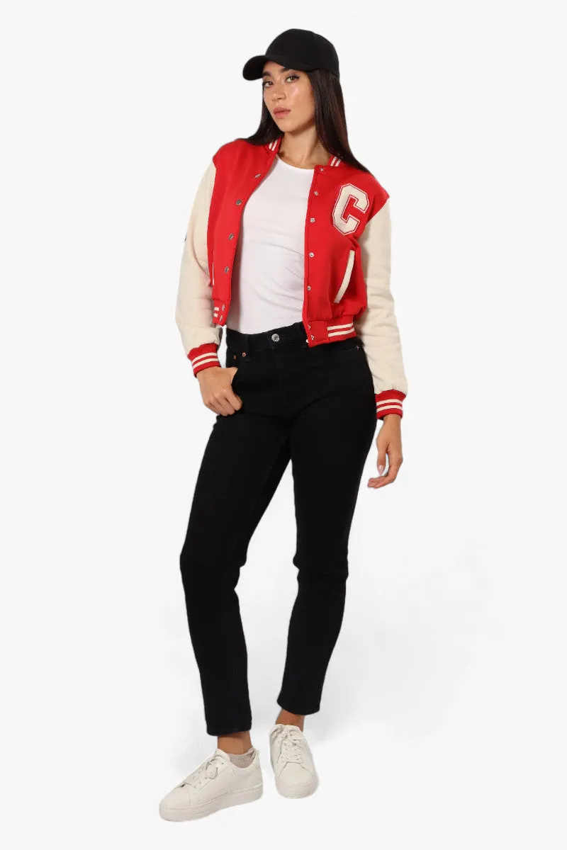 Canada Weather Gear Contrast Sleeve Varsity Lightweight Jacket - Red