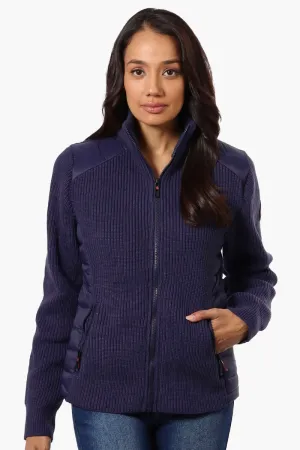 Canada Weather Gear Sweater Knit Zip Up Lightweight Jacket - Navy