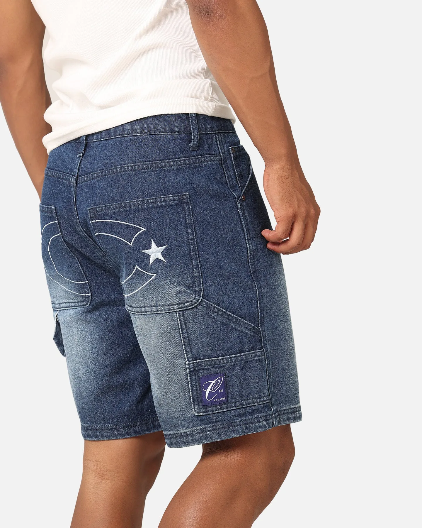 Carre C-Star Denim Shorts Mid Blue Denim