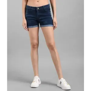 Classic Denim Solid Shorts for Women