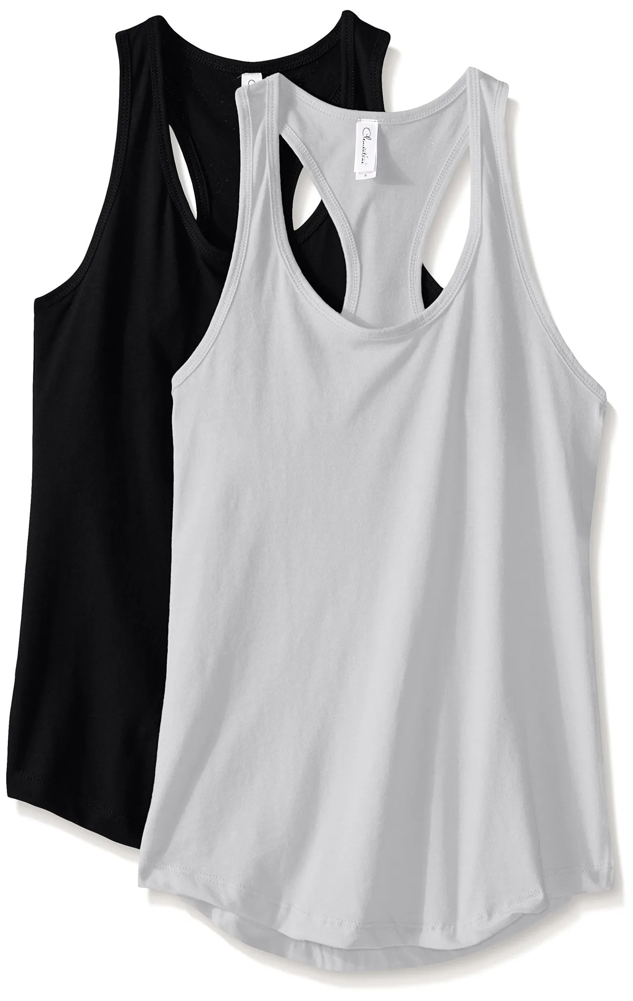 Clementine Apparel 2-Pack Tank Top for Women Racerback Sleeveless Summer Tanks