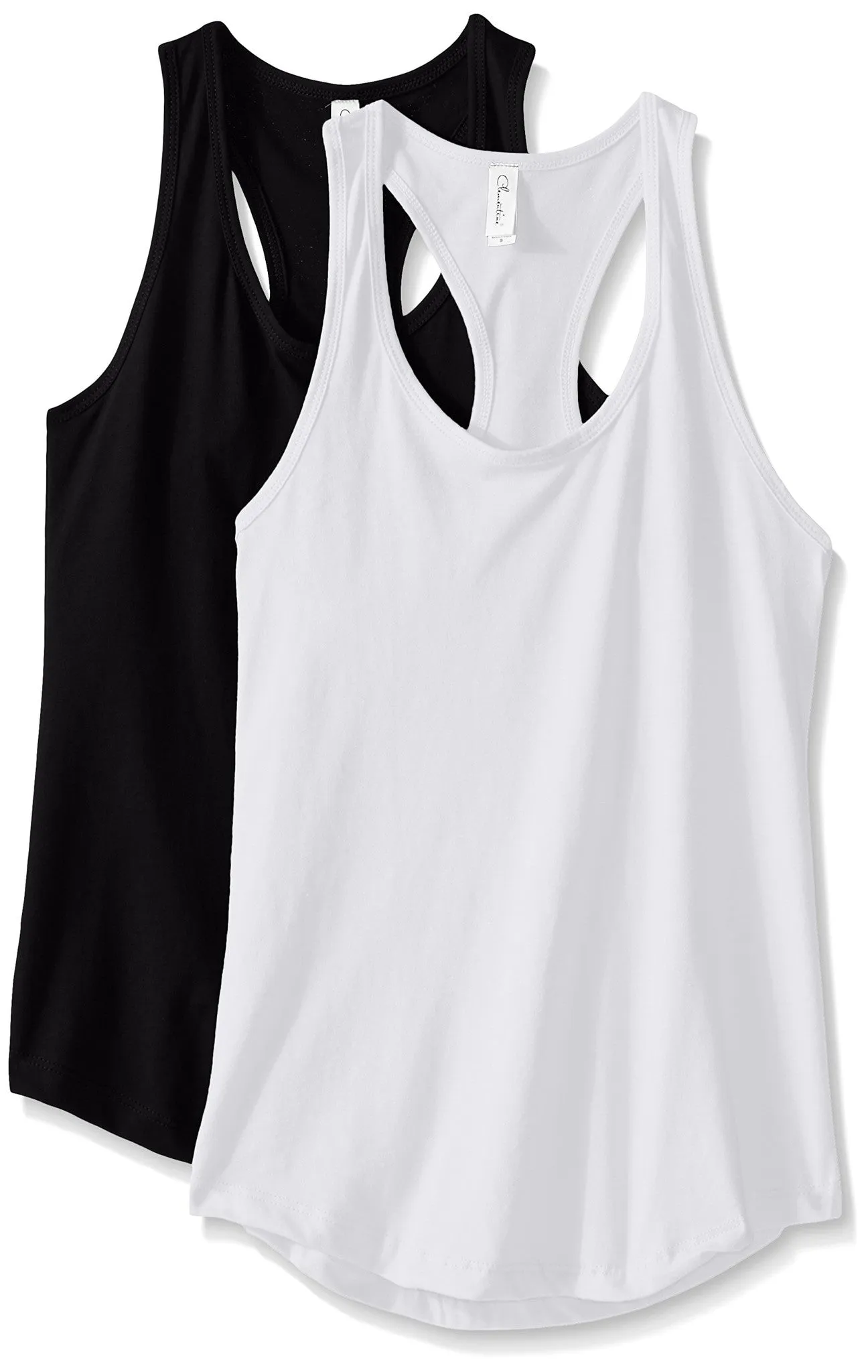 Clementine Apparel 2-Pack Tank Top for Women Racerback Sleeveless Summer Tanks