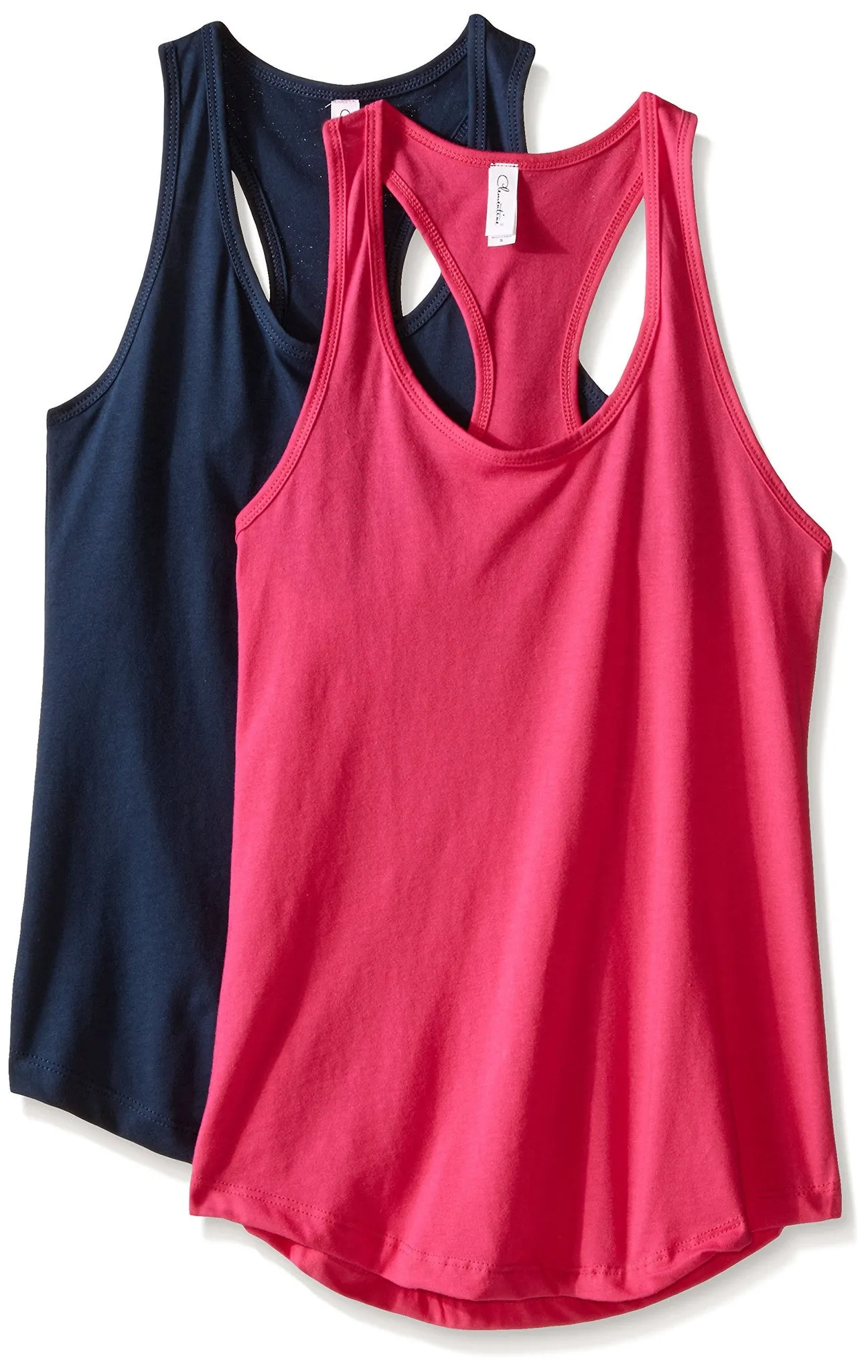 Clementine Apparel 2-Pack Tank Top for Women Racerback Sleeveless Summer Tanks