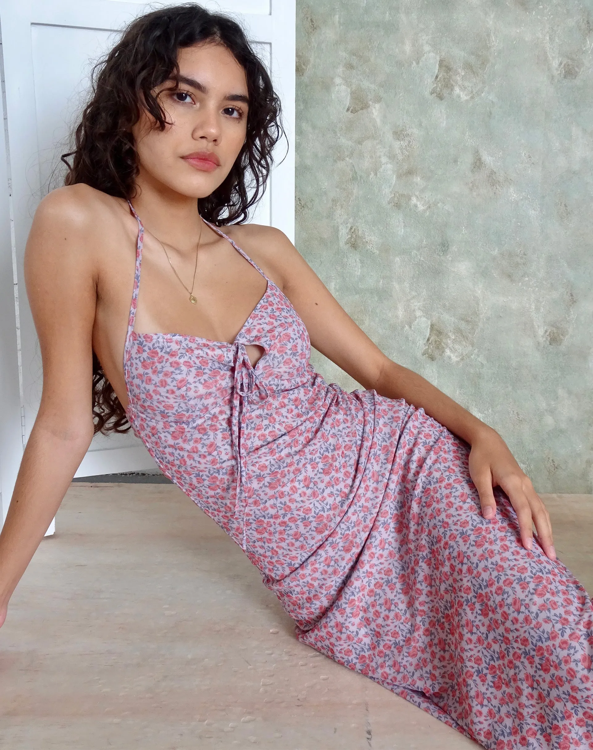 Clovita Maxi Dress in Spring Rose Dusty Pink