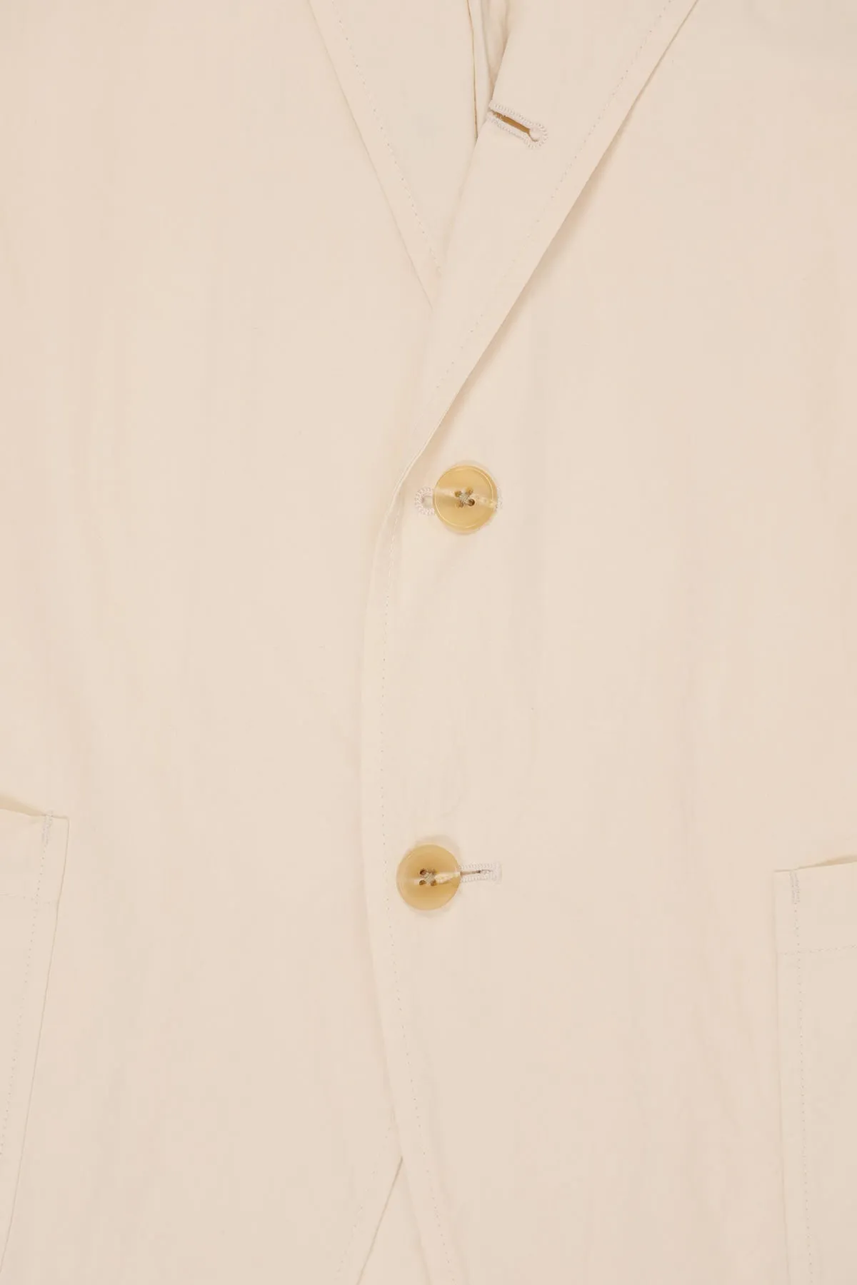 Cotton Nidom Bio Dye 3 Button Old Fit Jacket - Ivory