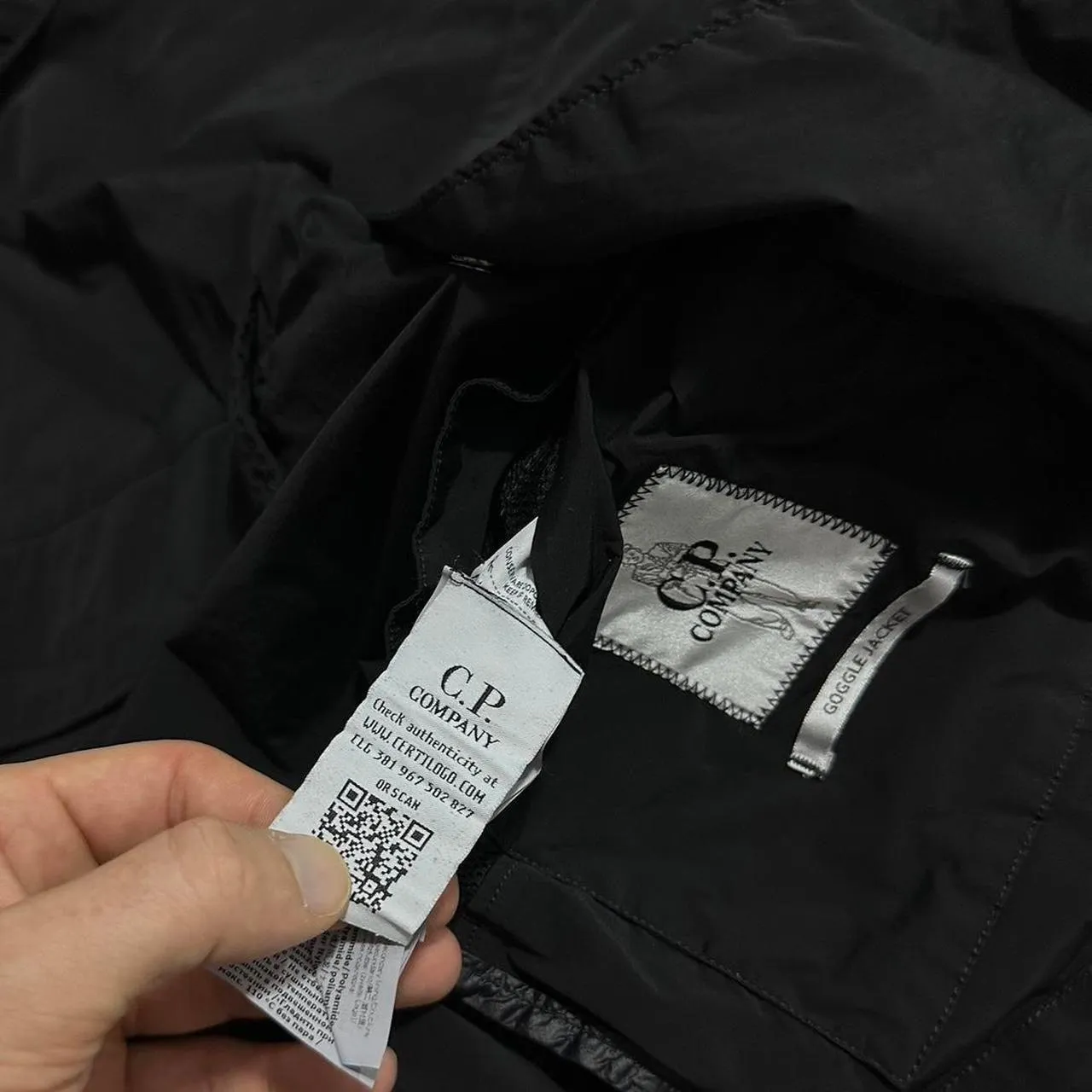 CP Company Black Nycra Nylon Goggle Jacket