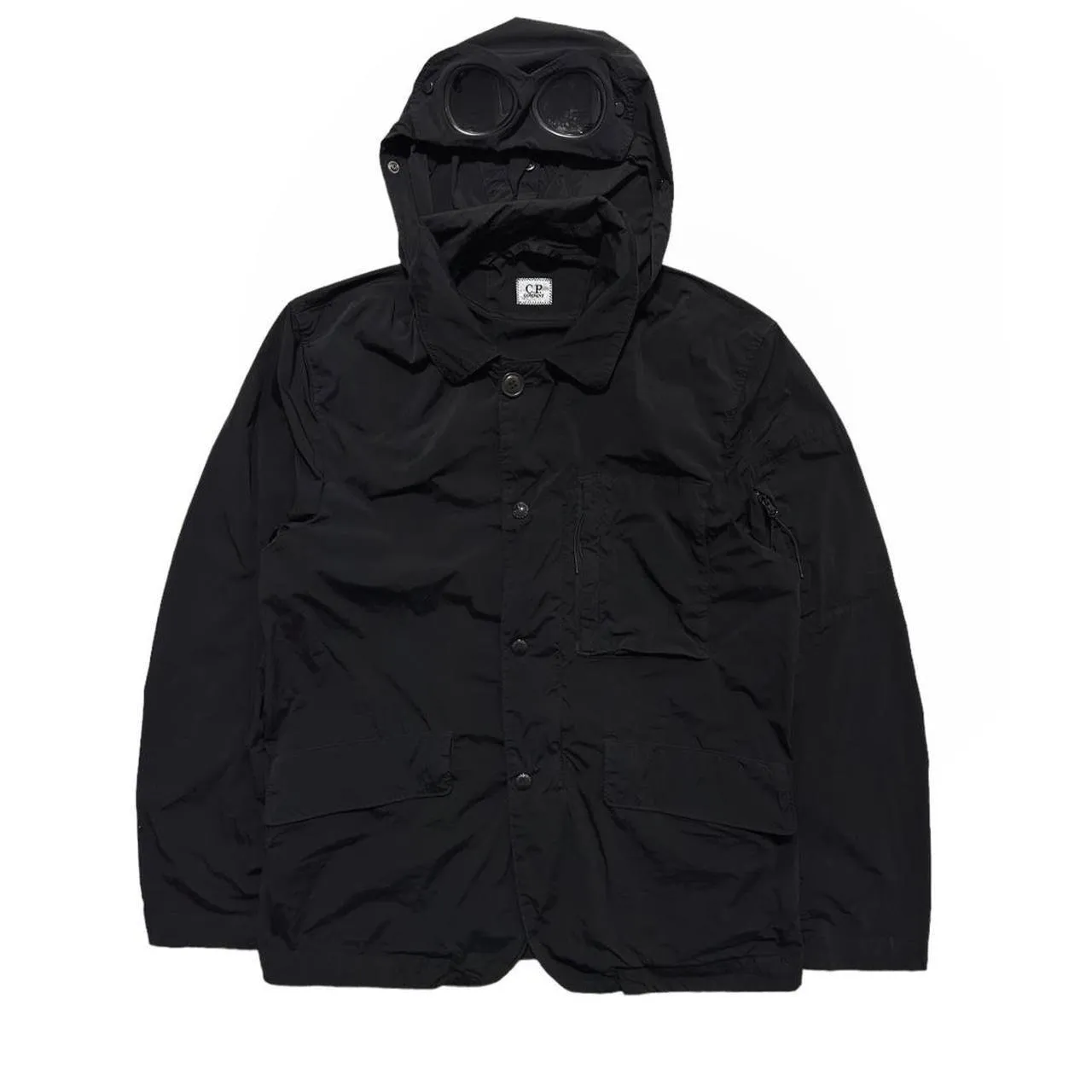 CP Company Black Nycra Nylon Goggle Jacket