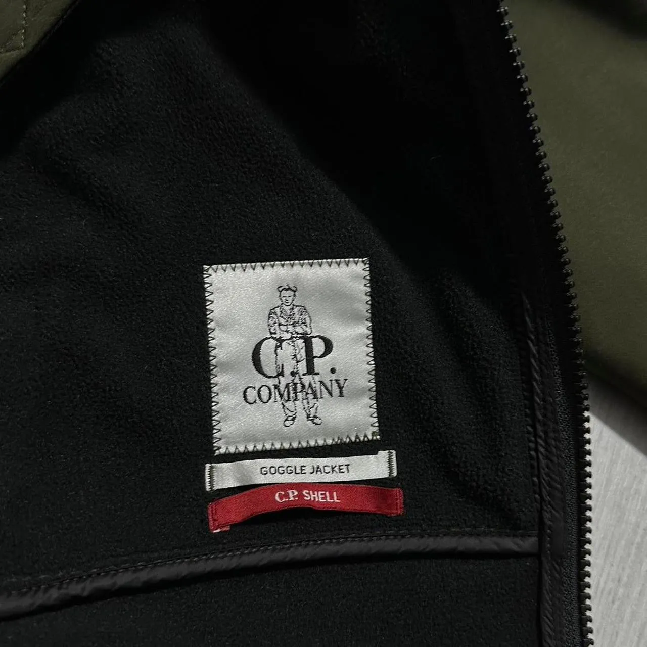 CP Company Khaki Soft Shell Goggle Jacket