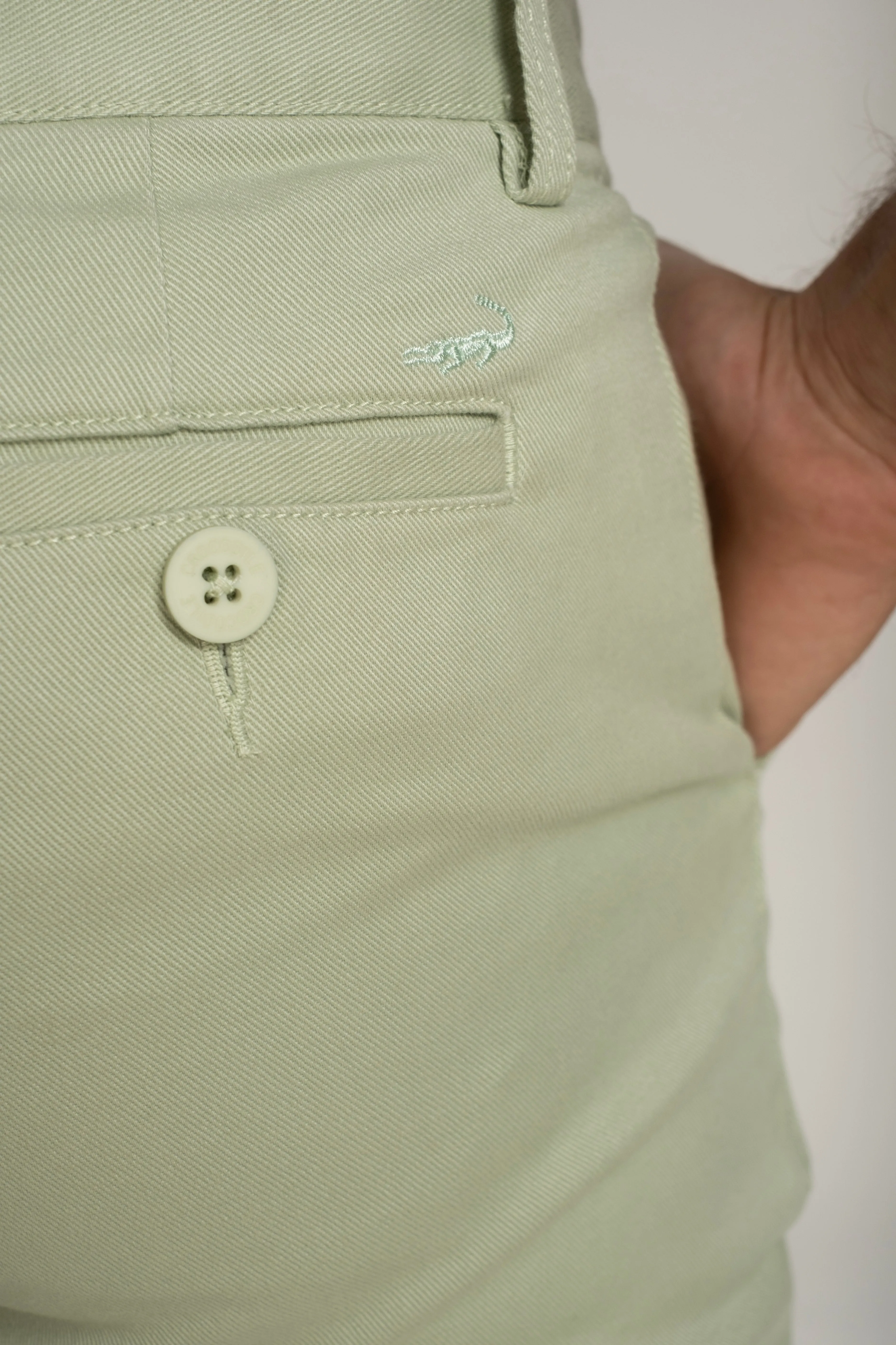 Crocodile Slim Fit Chino Green Almost Aqua