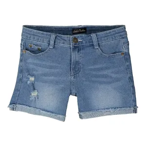 Distressed Denim Jean Shorts in Lt Wash GIRLS