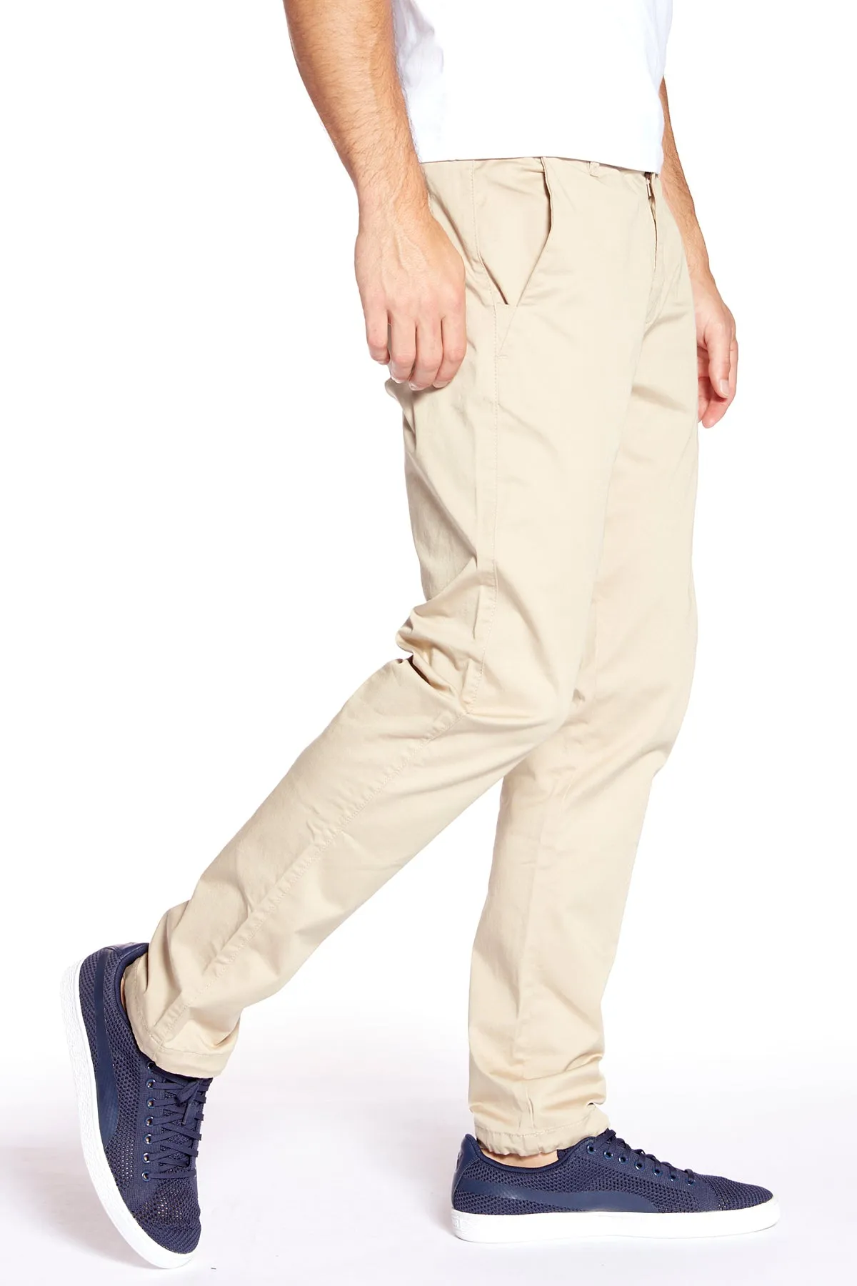 ELTON -  Slim Fit Chinos (Convertible Joggers) - Tan