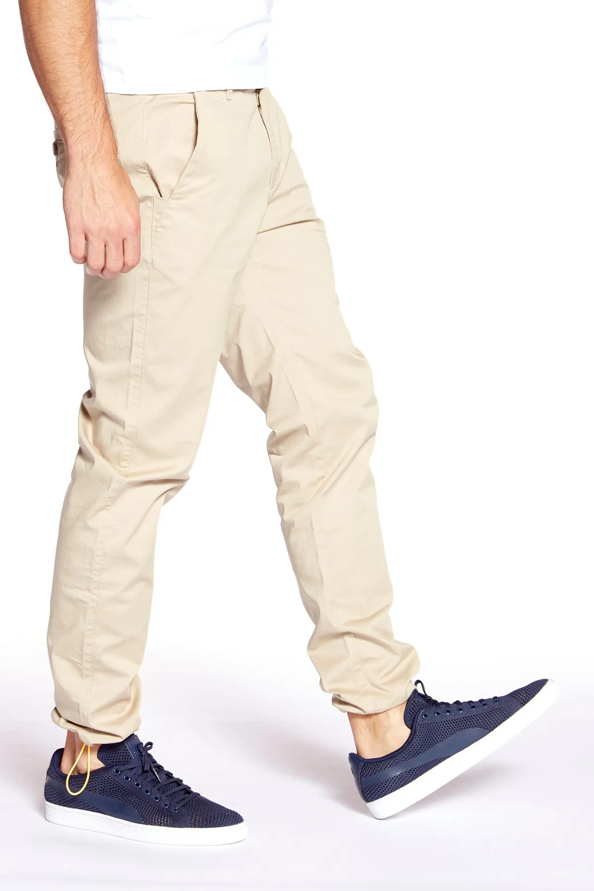 ELTON -  Slim Fit Chinos (Convertible Joggers) - Tan