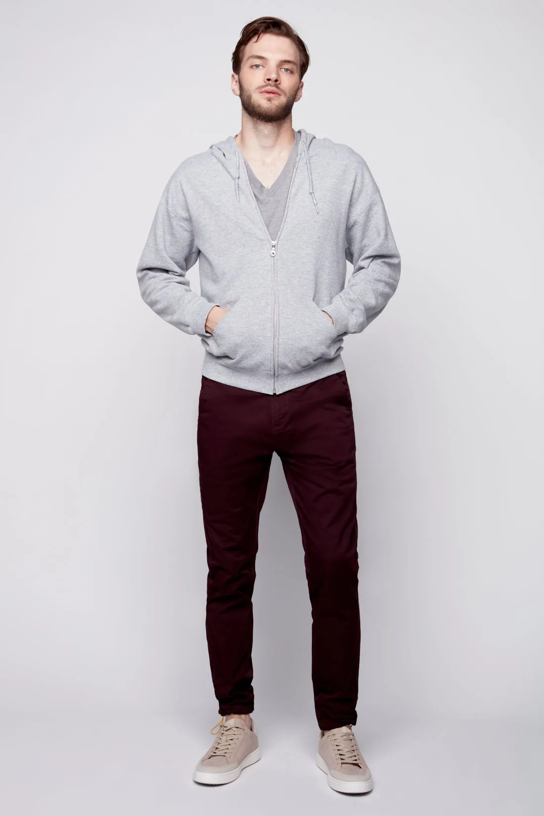 ELTON -  Slim Fit Chinos (Convertible Joggers) - Wine