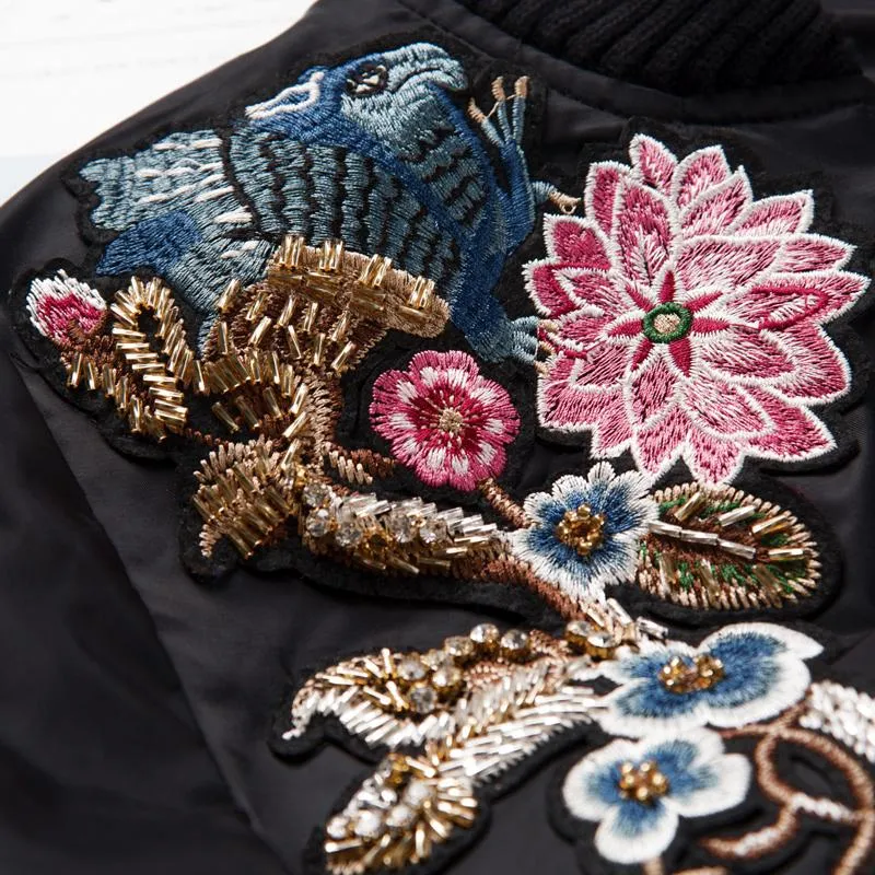 Embellished Black Bomber Jacket