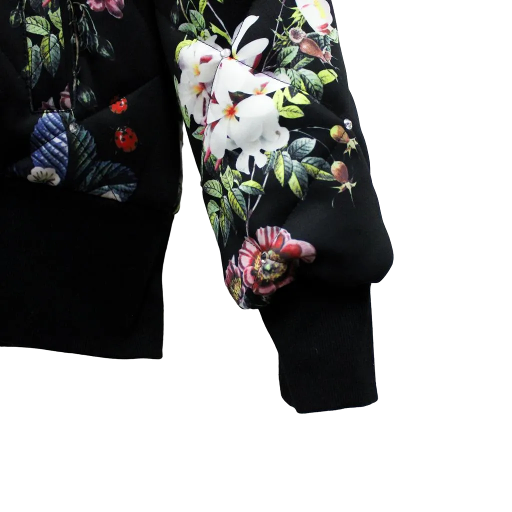 Floral Diamond Trellis Bomber Jacket