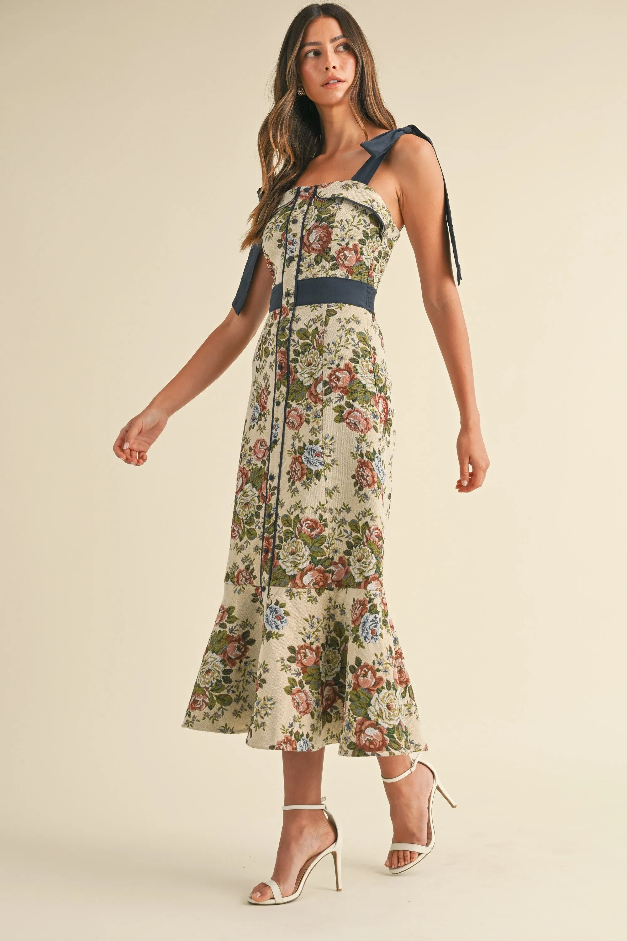 Floral Vintage Midi Dress