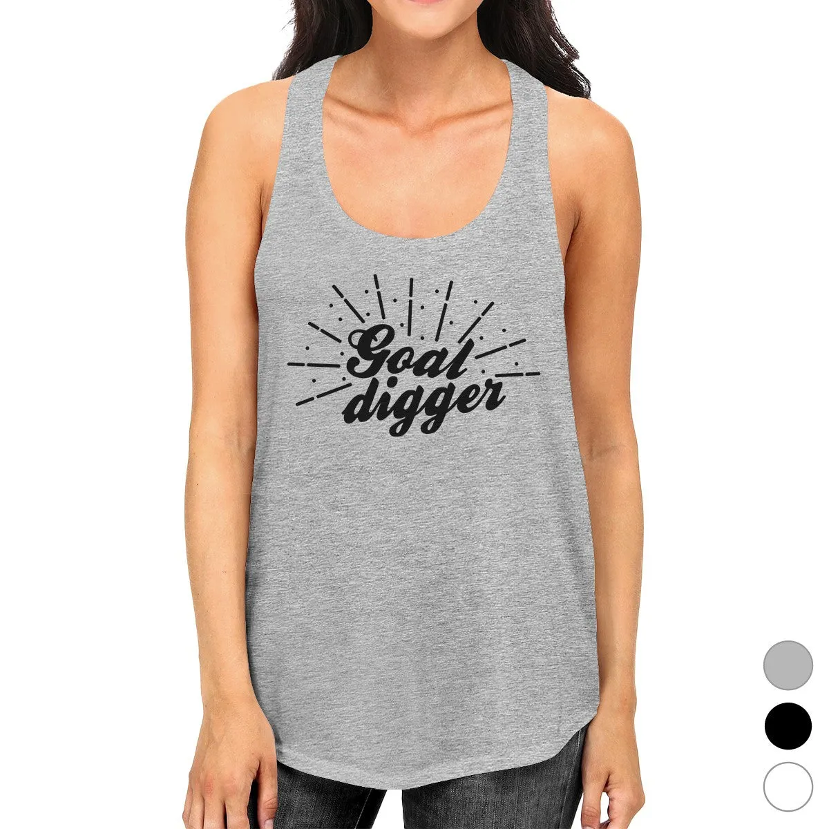 Goal Digger Womens Cute Racerback Tank Top Funny Gym Gift Tanks