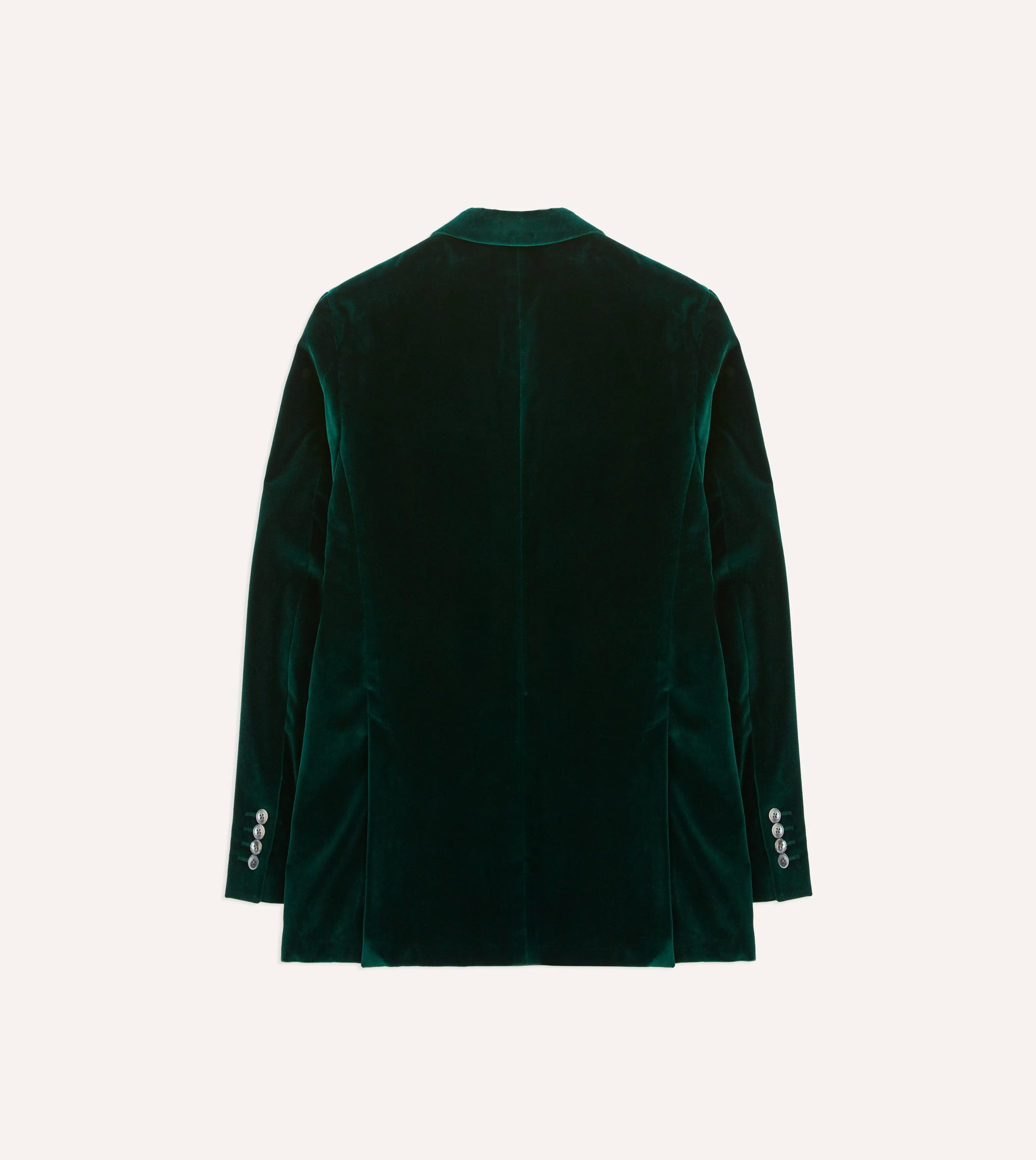 Green Velvet Double-Breasted Tailored Jacket