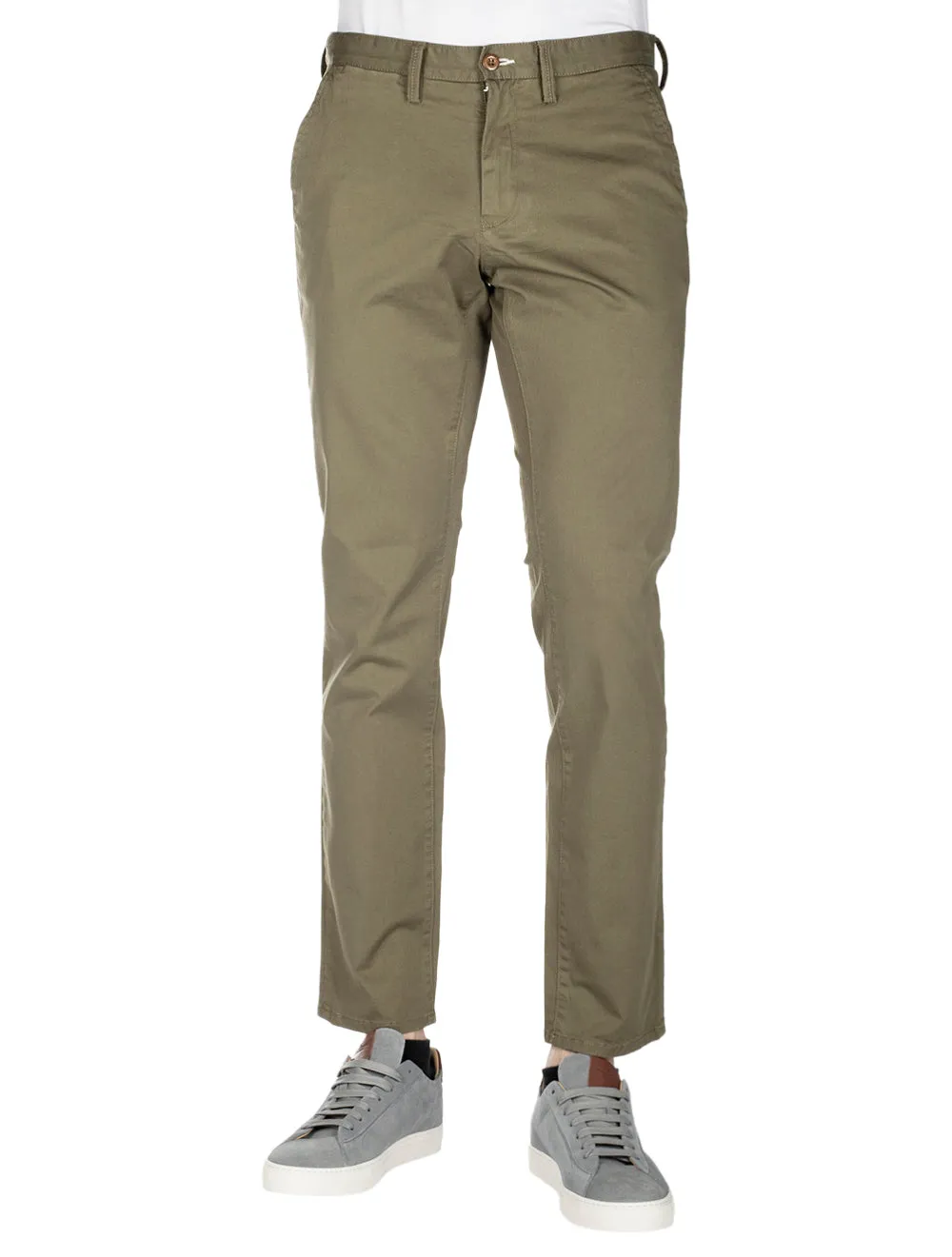 Hallden Slim Fit Twill Chinos Racing Green