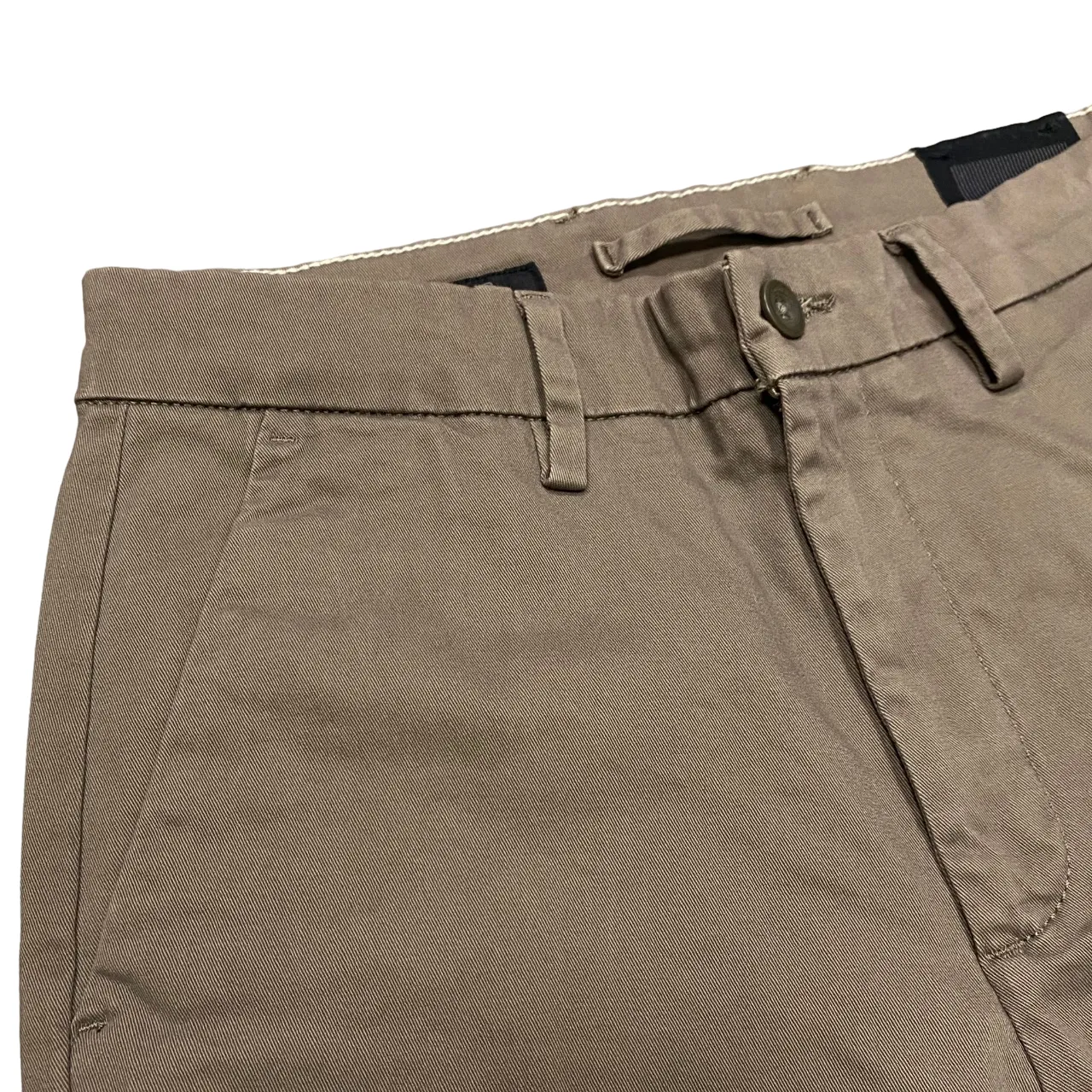 Hamaki-ho pantalone chinos da uomo slim fit in gabardina PSI1726H fango