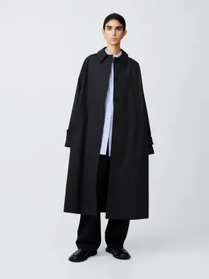 Holin Coated Cotton Coat in Black Grape