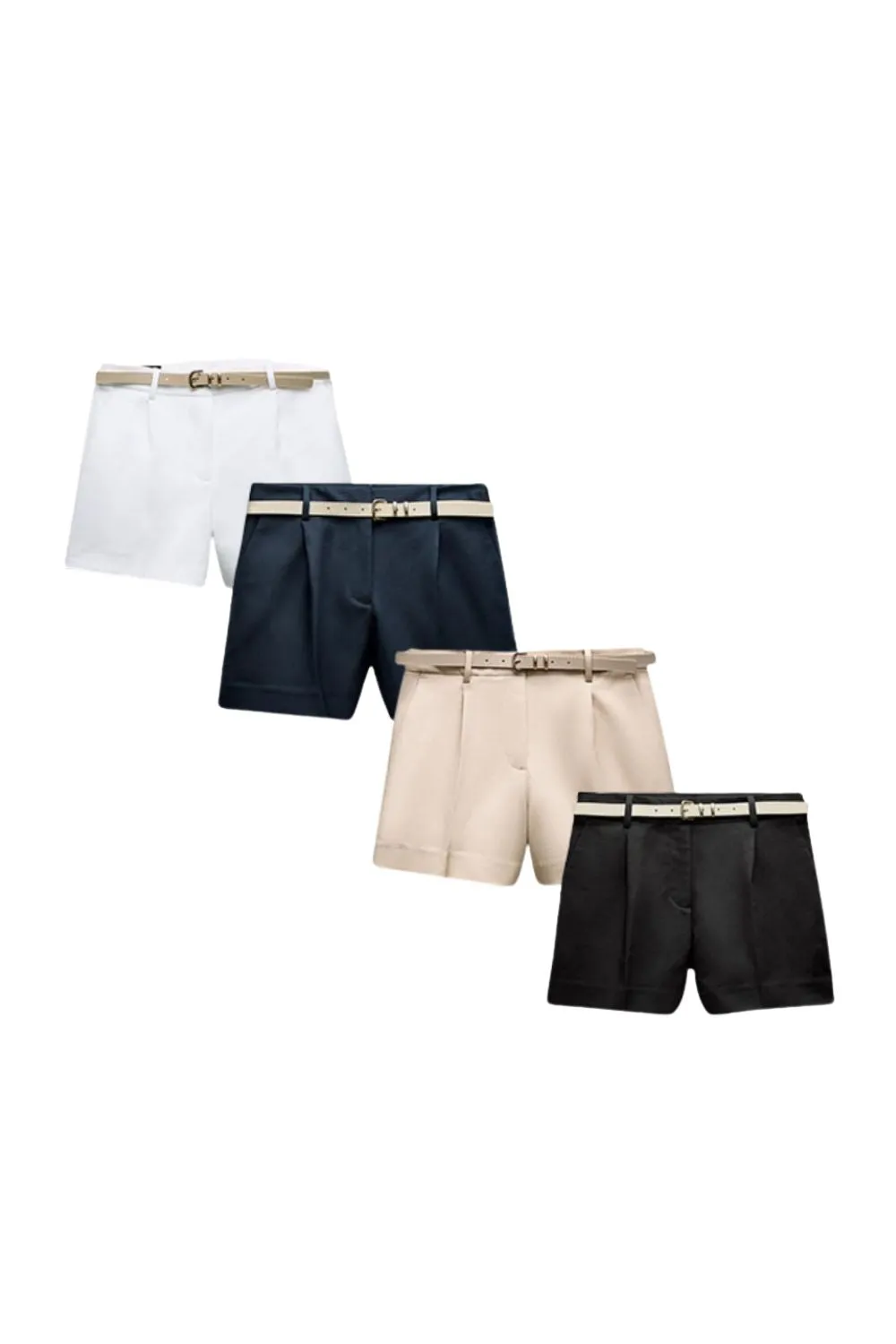 'Isabelle' High Waist With Belt Casual Shorts (4 Colors)