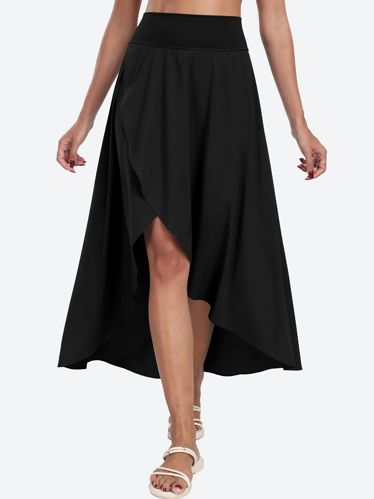 IUGA High Waist Flowy Skirts With Shorts