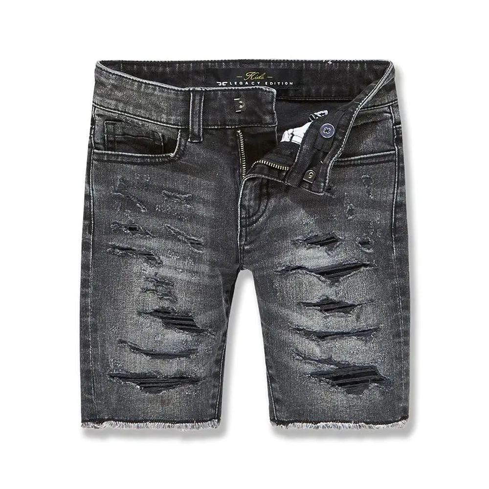 Jordan Craig Shredded Denim Toddler Shorts Black Shadow