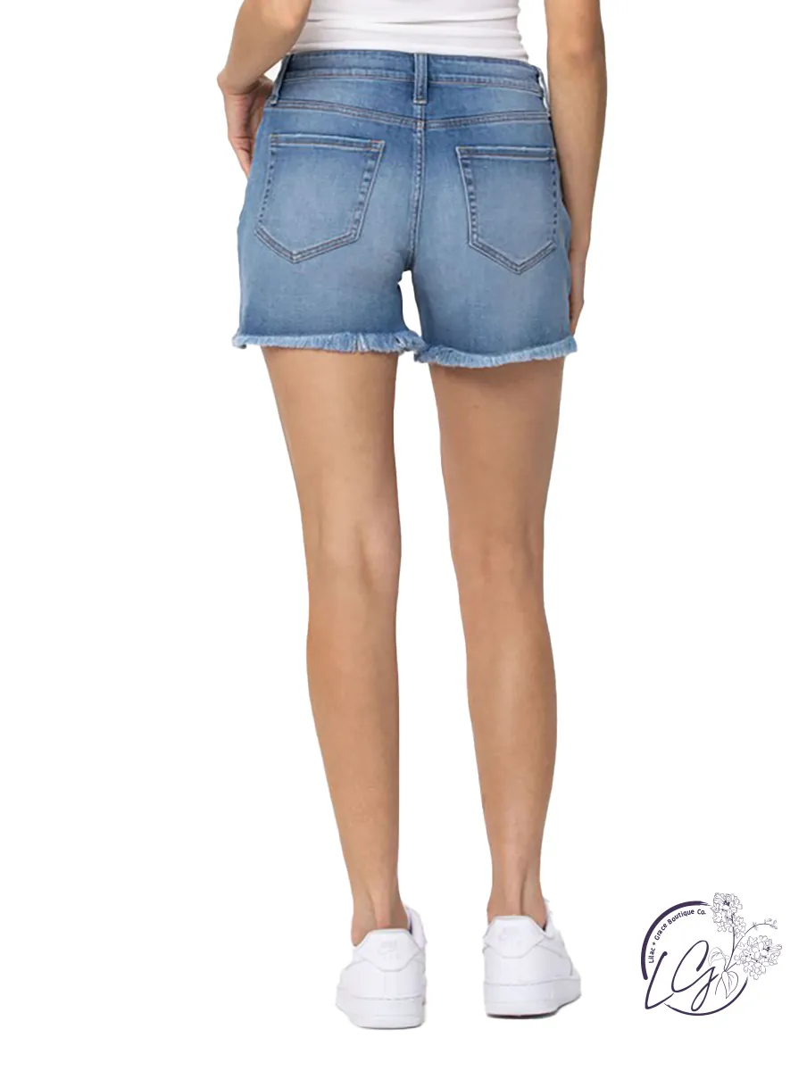 Katie High-Rise Light Wash Distressed Shorts by Cello Jeans