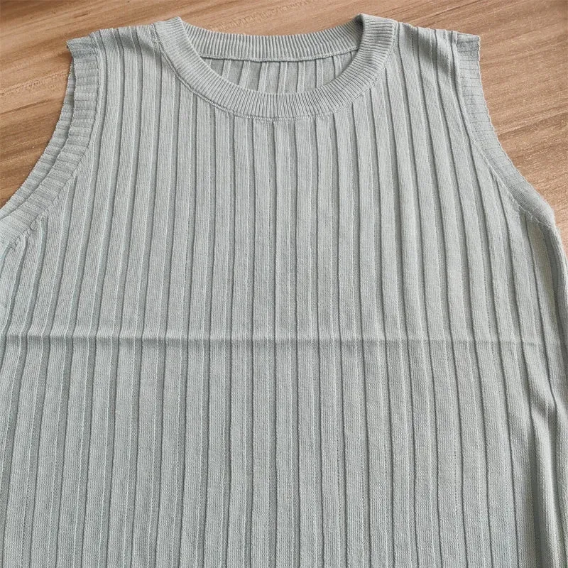 Knitted Vests Sleeveless Casual Thin Tank Tops