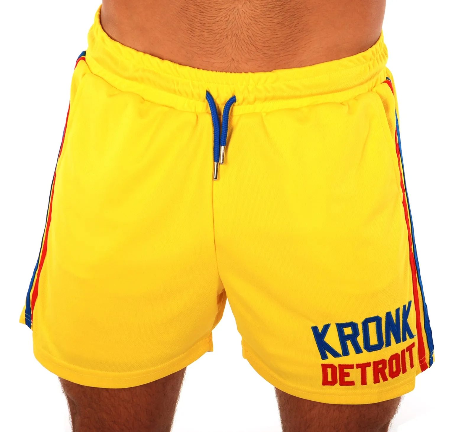 KRONK Iconic Detroit Applique Lined Shorts Yellow