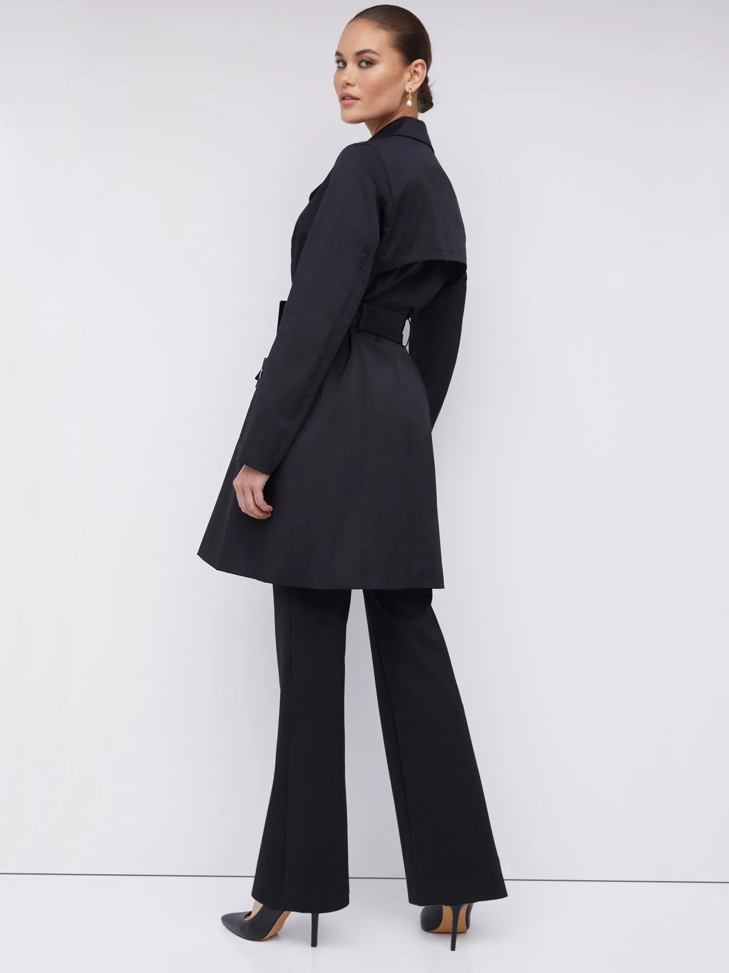 Long Sleeves Belted Military City Trench Coat