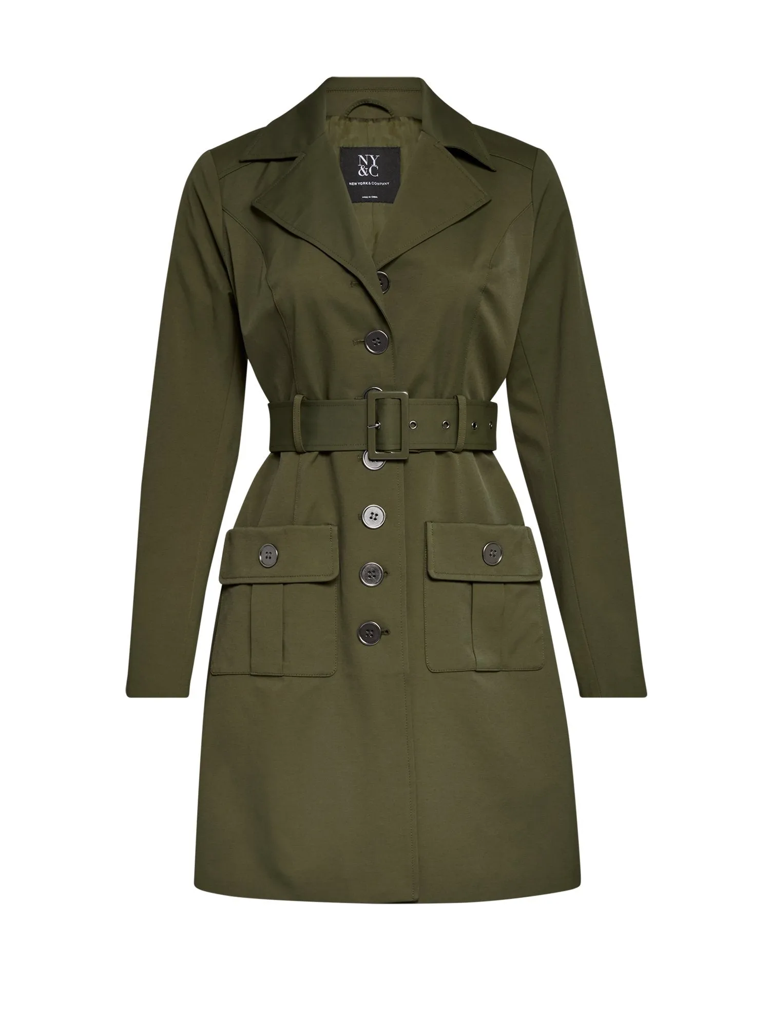 Long Sleeves Belted Military City Trench Coat