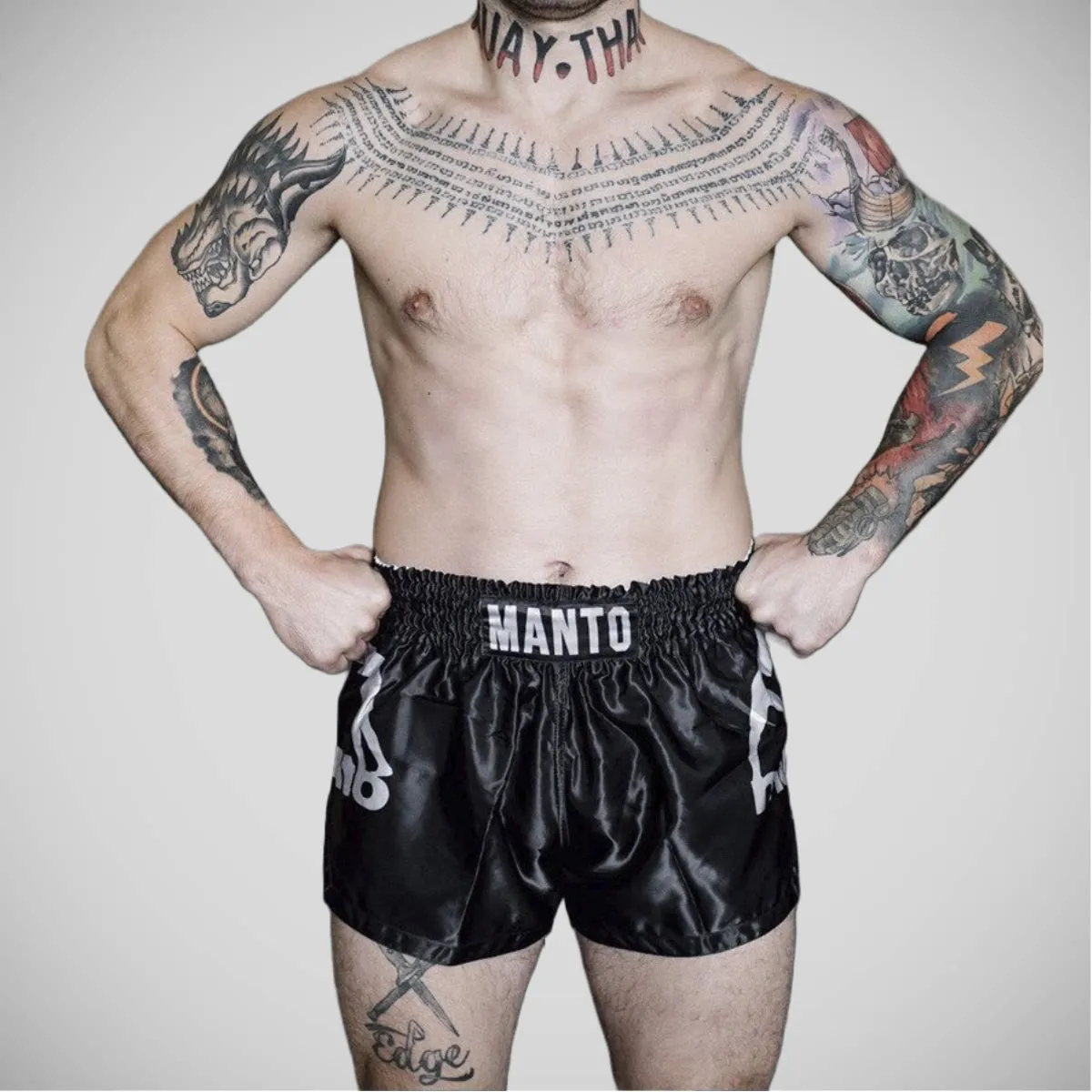 Manto Muay Thai Dual Muay Thai Shorts Black/Silver