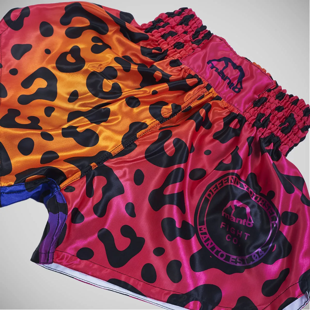 Manto Muay Thai Leopard Muay Thai Shorts Pink/Orange