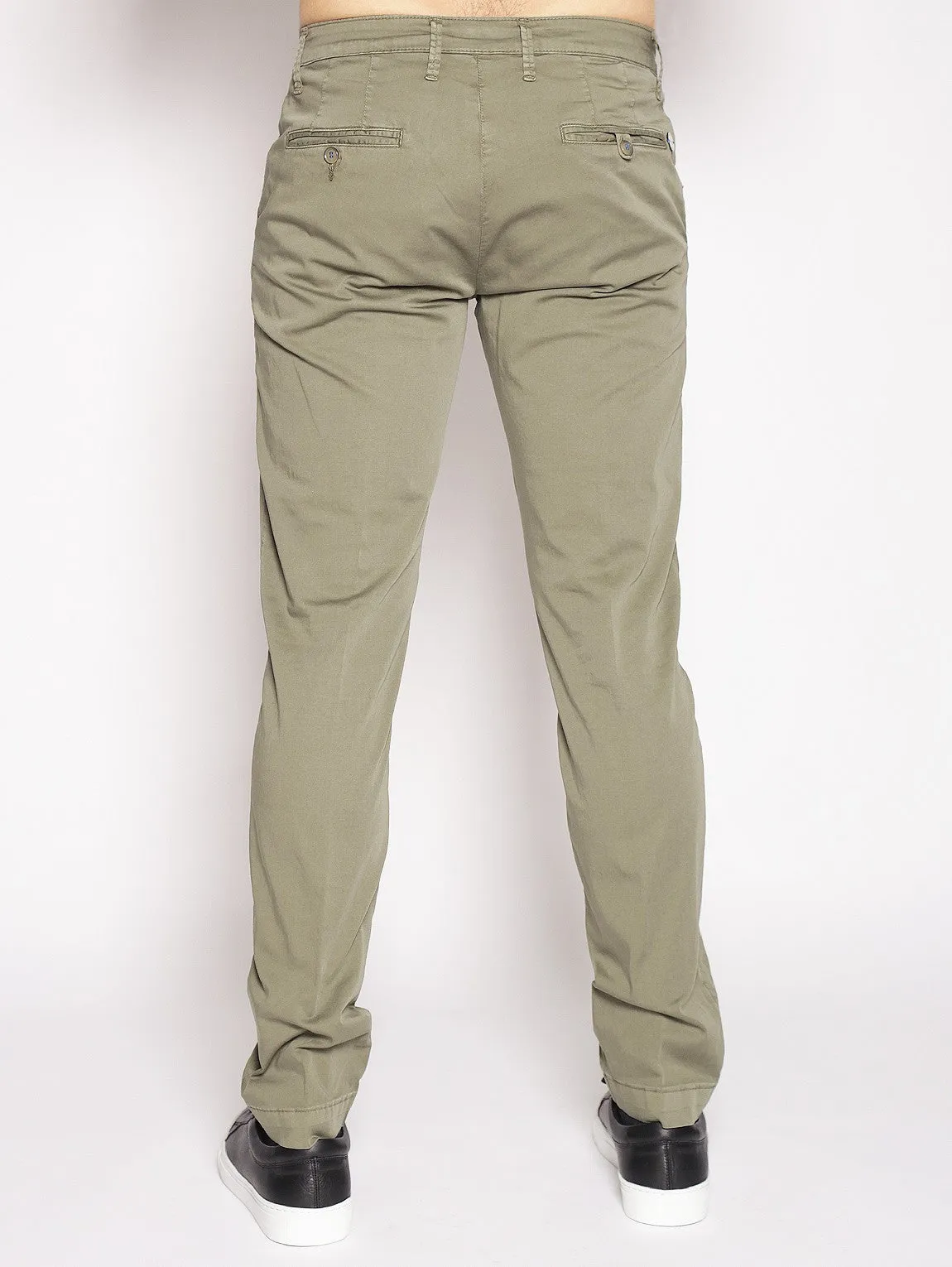 MANUEL RITZ - Pantaloni chinos slim fit MILITARE