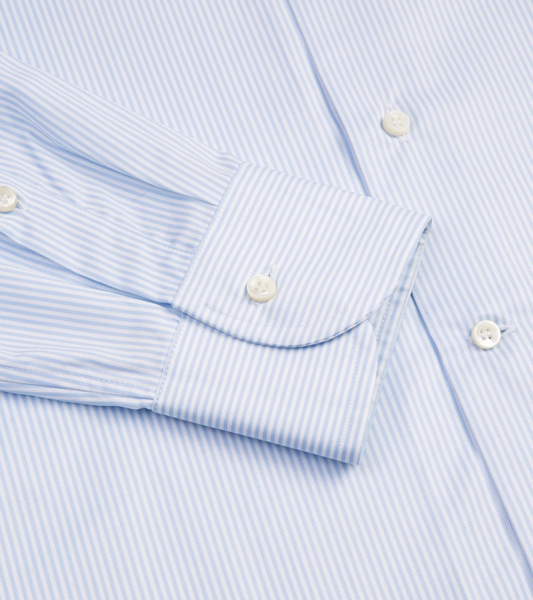 MCR Slim Twill Striped Shirt: Light Blue